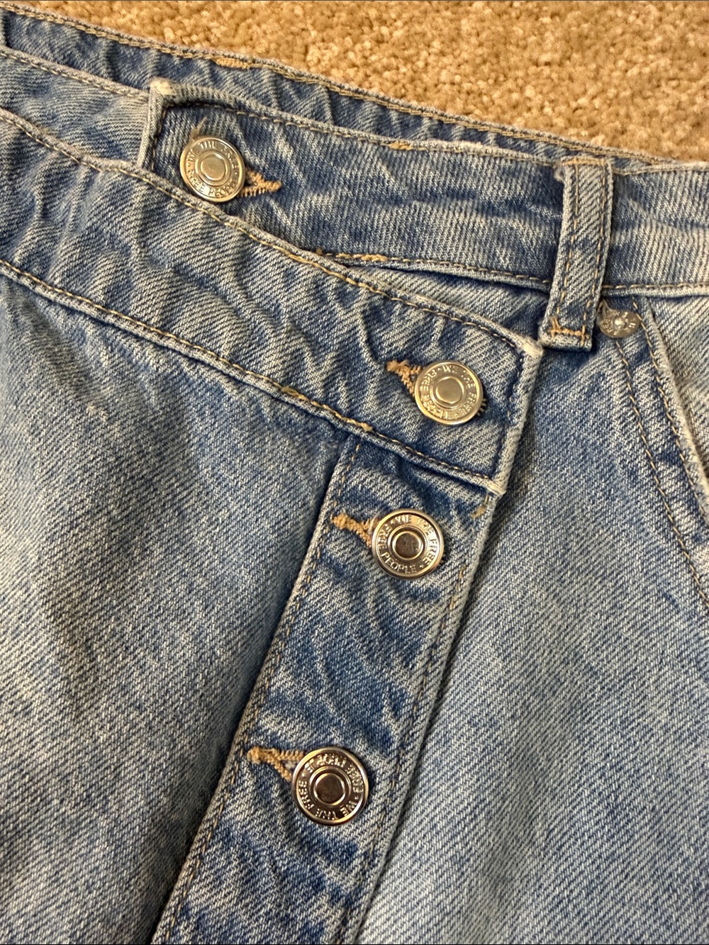 Free People Light Blue Denim Mini Skort - Picture 9 of 10
